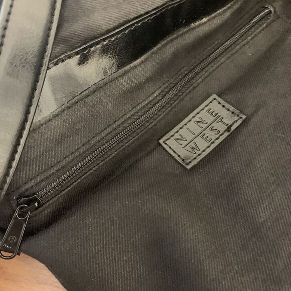 VTG Nine West Y2K 90's Shoulder Basket Weave Woven Black Handbag Bag Purse - Picture 13 of 14